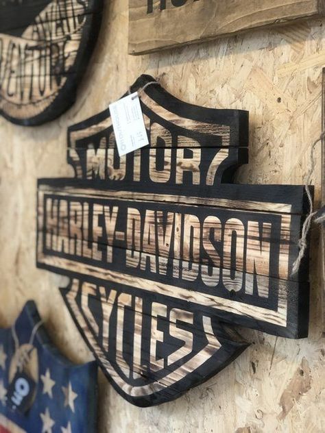 Reclaimed Wood Bar, Wood Bar, Wood Plaques, Wooden Signs, Reclaimed Wood, Man Cave, Harley Davidson, Bar, Signs