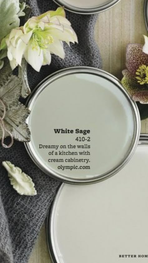 Olive Green Color Palette Bathroom, Sage Color Decor, Calm Kitchen Decor, Modern Kitchen Cabinet Colors 2023, Sage Kitchen Color Schemes, Light Bright Paint Colors, Modern Kitchen Colors Schemes Paint, Brightening Wall Colors, Farmhouse Interior Paint Color Scheme