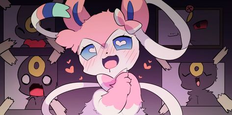 Umbreon Sylveon, Sylveon Umbreon, Pikachu Funny, Eevee Cute, Pokemon Eevee Evolutions, Pokemon Sprites, Pokémon Art, Pokemon Eeveelutions, Cute Pokemon Pictures