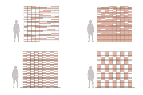 Algorithm-based Architecture: Flexible Bricks to Wrap Architectural Spaces | ArchDaily Materiality Diagram, Ceramic Facade Architecture, Bricks Building Architecture, Brick Detail Architecture, Ceramic Facade, Interesting Brick Facade, Module Architecture, Parametric Brick Wall, Parametric Brick Facade