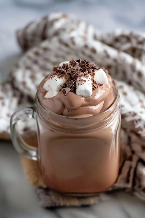 Once you try whipped hot chocolate, you'll never drink it any other way! It's creamy, rich, and so satisfying! Whipped Hot Chocolate No Heavy Cream, Real Hot Chocolate Recipe, Whipped Drinks, Whipped Hot Chocolate Recipe, Hot Chocolate With Cocoa Powder, Whipped Hot Chocolate, Wipped Cream, Iced Hot Chocolate, Creamy Hot Chocolate