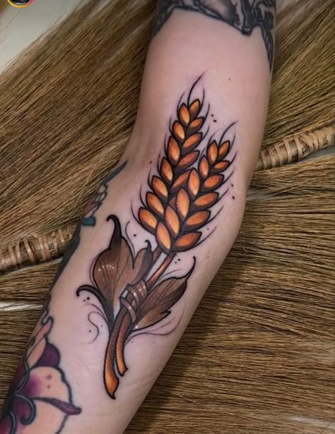 Wheat Tattoo, Nc Tattoo, Neo Traditional Art, Food Tattoos, Geniale Tattoos, Cute Small Tattoos, Badass Tattoos, Tattoo Illustration, Eye Tattoo