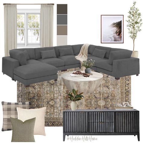 Arliz 7 - Piece Upholstered … curated on LTK Dark Grey Sofa Living Room, Couch Grau, Gray Sectional Living Room, Dark Grey Couch Living Room, Grey And Brown Living Room, Dark Grey Couches, Tan Living Room, Grey Sofa Living Room, Grey Couch Living Room