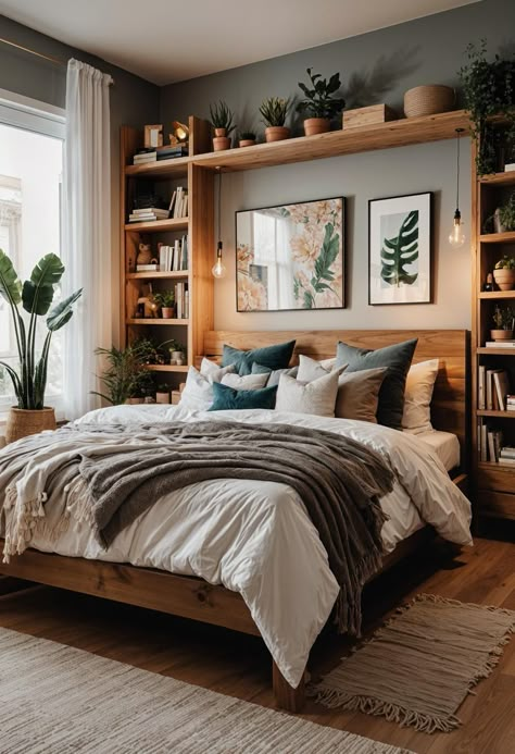 Design Ložnic, Earthy Bedroom, Christmas Homescreen, Homescreen Ideas, Bedroom Refresh, Master Bedrooms Decor, Remodel Bedroom, New Bedroom, Boho Bedroom