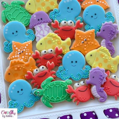 Under The Sea Birthday Boy, Ocean First Birthday Boy, Sea Animal Birthday Cake, Sea Creature Cookies, Under The Sea First Birthday Party, Under The Sea Boy Birthday Party, Under The Sea Birthday Cookies, Under The Sea First Birthday Boy, Oneder The Sea 1st Birthday Boy