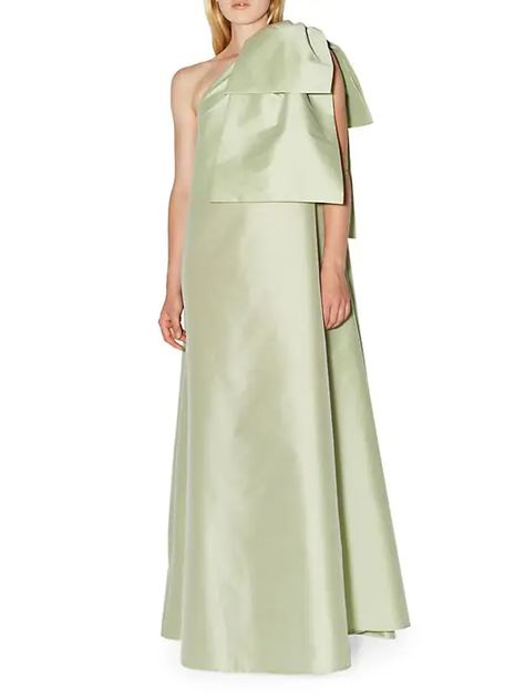 Shop BERNADETTE Winnie A-Line Taffeta Dress | Saks Fifth Avenue Formal Midi Dress Classy, Classy Formal Dresses, Midi Dress Classy, Fashion Draping, Wedding Guest Style, Classic Shirt Dress, Midi Dress Formal, One Shoulder Gown, Asymmetric Neckline