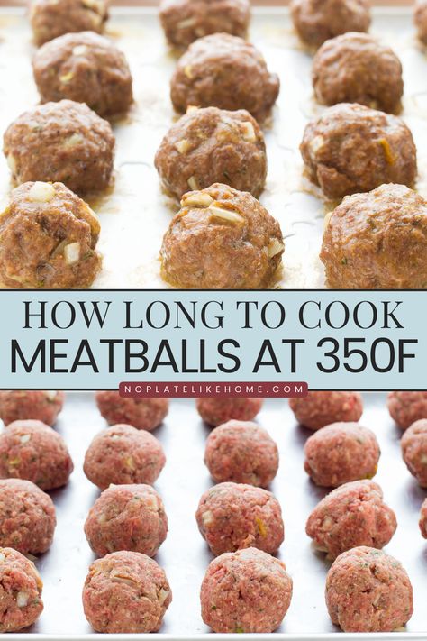 Find out how long to cook meatballs at 350 degrees in oven and much more about how to make homemade meatballs, easier ways to cook them, what to serve with them and common mistakes. Cooking Meatballs In Oven, Making Meatballs, Baked Italian Meatballs, Oven Baked Meatballs, Ground Beef Meatballs, Turkey Meatballs Baked, How To Make Meatballs, Meatball Recipes Easy, How To Cook Meatballs