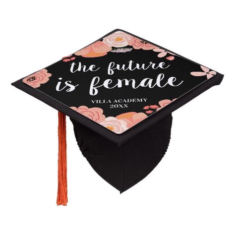 Inspirational Graduation Quotes, Graduation Attire, Topper Floral, Custom Graduation Caps, Diy Graduation Cap, Fire Brick, Honey Dew, Graduation Cap Toppers, Graduation Cap Designs