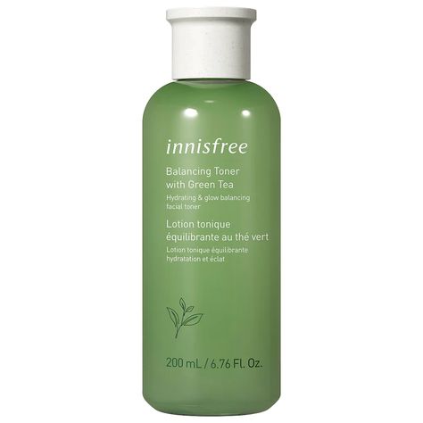 Balancing Toner with Green Tea - innisfree | Sephora Green Tea Face Wash, Green Tea Skin Care, Oily Skin Toner, Green Tea Toner, Green Tea Facial, Innisfree Green Tea, Green Tea Face, Best Green Tea, Moisturizing Toner