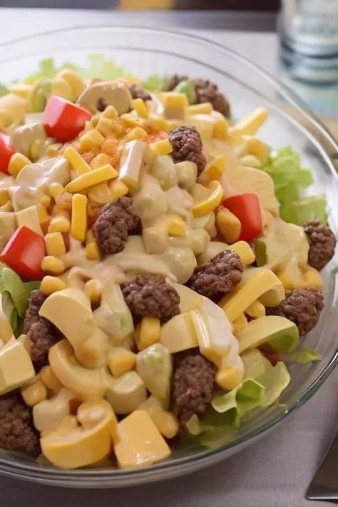 Cooking With Brenda Gantt | 🍔 Big Mac Salad | Facebook Slow Cooker Ravioli Lasagna, Slow Cooker Ravioli, Cheeseburger Wraps, Big Mac Salad, Mac Salad, Sweet Pickles, Grandmas Recipes, Big Mac, Cooking Instructions