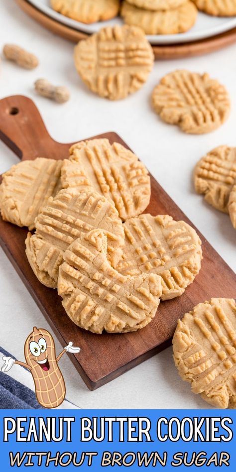 Enjoy delicious peanut butter cookies without brown sugar, made with a combination of peanut butter, sweet maple syrup, and vanilla! Peanut Butter Cookies With Maple Syrup, Chocolate Chip Peanut Butter Cookies Without Brown Sugar, Peanut Butter Cookies No Brown Sugar, Peanut Butter Cookies Without Eggs, Cookies No Brown Sugar, Crunchy Peanut Butter Cookies, Cookies Without Eggs, Cookies Without Brown Sugar, Applesauce Cookies