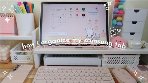 how I organize my samsung tab 🍡 ~ full video in my YT channel // link in bio #aesthetictablet #howiorganizsamsungtab #samsunggalaxy #lemoneelife Lemonee Life, Homescreen Design, Wallpers Pink, Digital Journaling, Tablet Samsung, Digital Notes, Samsung Tab, Samsung Tabs, Samsung Tablet