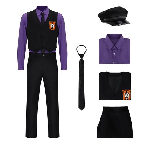 #Takerlama Get ready to be the creepiest dude in town with this Five Nights at Freddy's Purple Guy cosplay costume! 😱🎭 👀Link: https://www.takerlama.com/products/takerlama-fnaf-purple-guy-william-afton-cosplay-costume-five-nights-at-freddys-movie?VariantsId=61252 #FNAF #PurpleGuy #Cosplay #FiveNightsAtFreddys #Movie #Costume #Hat #Shirt #Vest #Pants William Afton Costume, William Afton Movie, Purple Guy Cosplay, William Afton Cosplay, William Afton Purple Guy, Sesame Street Halloween Costumes, Fnaf Outfits, Guy Cosplay, Freddy Costume