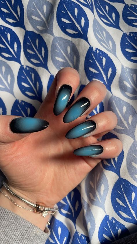 Blue black turquoise nail inspiration for long acrylic nails Tiffany Blue And Black Nails, Black Turquoise Nails, Teal And Black Nails, Witch Festival, Edgy Y2k, Nails Edgy, Turquoise Nails, Long Acrylic, Black Turquoise