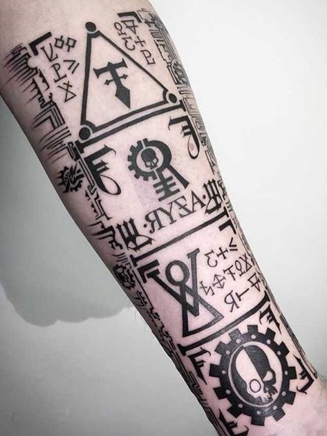 Tattoo uploaded by I Overlord • Warhammer • 1429279 • Tattoodo Rip Tattoos For Dad, Fist Tattoo, Anime Tattoo Ideas, Tatuaje Trash Polka, Chaos Tattoo, Overlord Anime, Gamer Tattoos, Occult Tattoo, Rune Tattoo