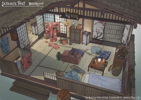 Japan House Interior Design, Samurai Room Design, Old Japanese House Interior, Japanese Interior Design Traditional, Traditional Japanese House Plans, Japanese House Layout, Japanese House Interior, Interior Design Japanese, Old Japanese House