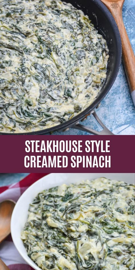 Morton’s Creamed Spinach, Southern Creamed Spinach, Creamed Spinach And Artichoke, Canned Spinach Recipes Side Dishes, Make Ahead Creamed Spinach, Canned Spinach Recipes Easy, Steakhouse Side Dishes, Creamed Spinach With Fresh Spinach, Canned Spinach Recipes