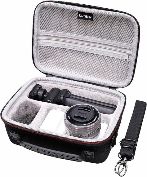 Amazon.com : Hard Case for Sony Alpha ZV-E10 / ZV-1F / ZV-1 II Vlog Camera by LTGEM. Fits Vlogger Accessory Kit Tripod and Microphone - Travel Protective Carrying Storage Bag : Electronics Sony Zve10, Luxury Camera Bag For On-the-go, Sony Vlog Camera Zv-1, Functional Rectangular Camera Bag For On-the-go, On-the-go Shoulder Camera Bag With Zipper, Vlogging Camera, Sony Alpha, Camera Case, Carry On Luggage