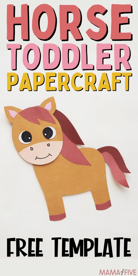 Horse Puppet Craft, Rodeo Arts And Crafts For Kids, Horse Preschool Craft, Paper Horse Craft, Horse Activities For Toddlers, Horse Crafts For Toddlers, Horse Craft Preschool, Horse Craft For Toddlers, Horse Template Free Printable