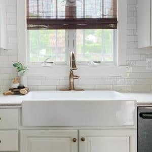 Deep White Kitchen Sink, Drop In Apron Front Sink, Over Mount Kitchen Sink, Modern Kitchen Tiles Design, Farm Sink Kitchen, Drop In Farmhouse Sink, Kitchen Sink Remodel, Modern Kitchen Tiles, White Farmhouse Sink