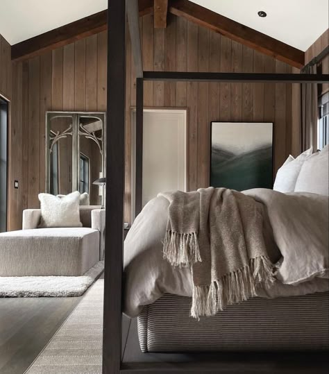 April Tomlin Interiors, Mountain Home Bedroom, April Tomlin, Home Bedroom Design, Aspen House, House Redesign, Modern Mountain Home, Modern Cabin, My Iphone