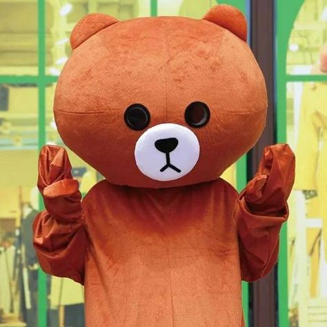 Line Brown bear Costume | Party Cosplay Halloween Brown Bear Costume, Line Brown Bear, Halloween Sunglasses, Flannel Jeans, The North Face 1996, North Face 1996, Blue Puffer Jacket, Bear Costume, Blue Puffer