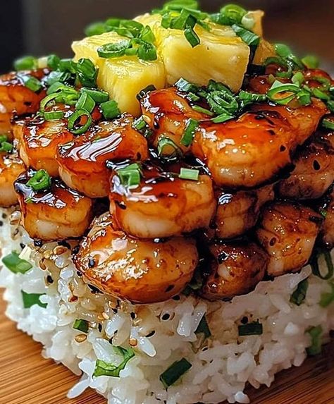 Teriyaki Shrimp Bowl, Pineapple Rice Bowl, Shrimp Rice Bowl, Slow Cooker Hacks, Recipes Pineapple, Pineapple Teriyaki, Shrimp Bowl, Pineapple Shrimp, Pineapple Rice