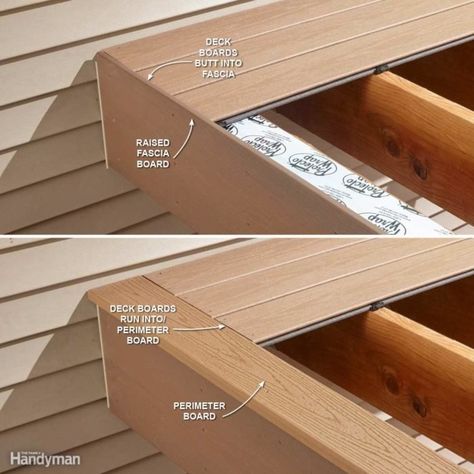 Fascia Board Ideas, Deck Fascia, Deck Footings, Deck Building Plans, Deck Maintenance, Deck Framing, Fascia Board, Modern Deck, Deck Building