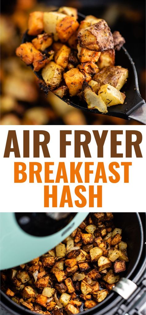 Breakfast Potatoes Air Fryer, Easy Airfryer, Airfryer Breakfast, Breakfast Hash Recipes, Air Fryer Breakfast Recipes, Potato Breakfast Recipes, Vegan Air Fryer, Air Fryer Recipes Breakfast, Menu Sarapan Sehat