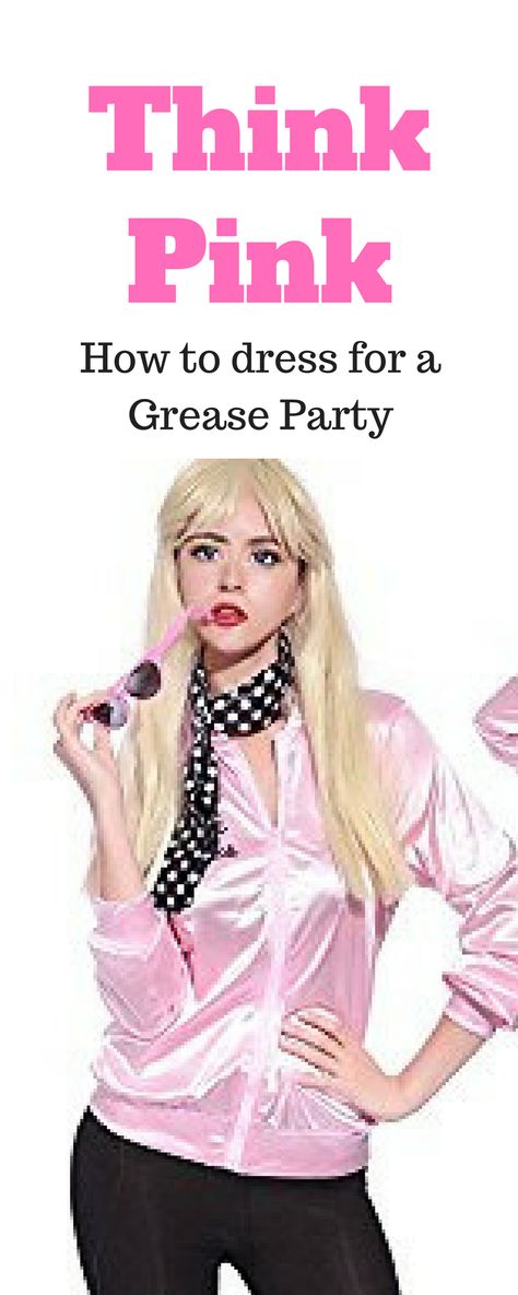 Grease Costumes Diy, Stephanie Zinone, Pink Ladies Halloween Costumes, Pink Ladies Halloween, Grease Style, Grease Pink Ladies, Grease Themed Parties, Pink Lady Costume, Pink Ladies Grease