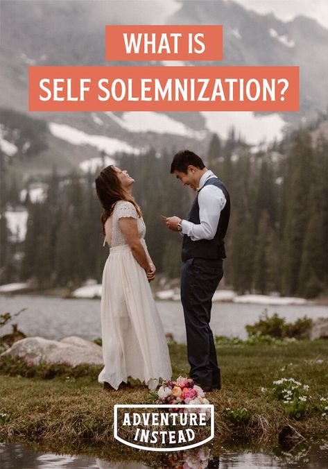 Self-solemnization means you can marry yourself - no judge or officiant required!  Seriously, this is a real thing. Did you know Colorado is one of the only states in the US that allows self-uniting marriages?   #coloradoweddings #coloradoelopements Marrying Yourself, Self Uniting Wedding Ceremony, Marry Yourself, Elopement Destinations, Dream Destination Wedding, What Is Self, Marriage License, Small Intimate Wedding, Pikes Peak