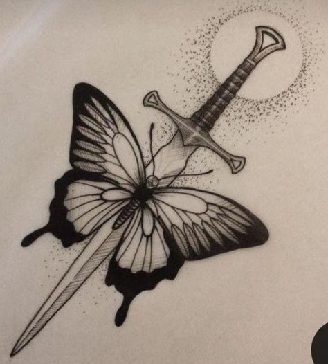 Joy Tattoo, Beautiful Spine Tattoos, Butterfly Swords, Borboleta Tattoo, Spine Tattoo Ideas, Knife Tattoo, Shadow Drawing, Tattoo Old School, Old School Tattoo Designs