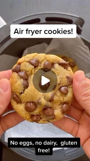 Thick Chewy Chocolate Chip Cookies, Air Fryer Cookies, Clean Sweets, Chewy Chocolate Chip, Chewy Chocolate Chip Cookies, 7 Minutes, Air Frying, Soft Cookie, Healthy Cookies