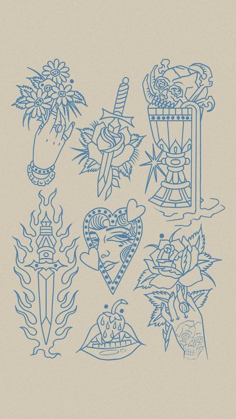 Traditional Tattoo Inspiration, Medieval Tattoo, Traditional Flash, Flash Tattoo Designs, Old School Tattoo Designs, Traditional Tattoo Design, Traditional Tattoo Art, Horror Tattoo, Tattoo Portfolio