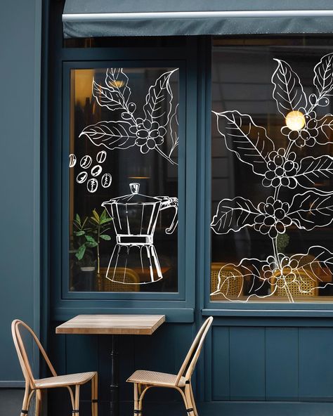 My food illustrations look great on the windows of cafes and restaurants. I would be happy to fulfill such an order for graphics. This is a mock up of cafe. #foodillustration #foodillustrator #illustration #art #foodart #sketchfood Coffee Shop Window Art, Cafe Window, Cafe Culture, Window Illustration, Window Drawing, Winter Painting, Illustrator Artist, My Food, Christmas Window