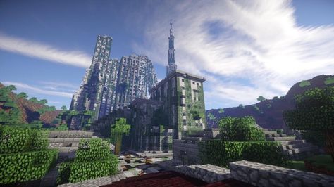 Minecraft Ruined City, Post Apocalyptic Minecraft, Minecraft Zombie Apocalypse, Minecraft Zombie Apocalypse Builds, Minecraft Apocalypse Build, Map Minecraft, Post Apocalyptic City, Broken City, Abandoned City