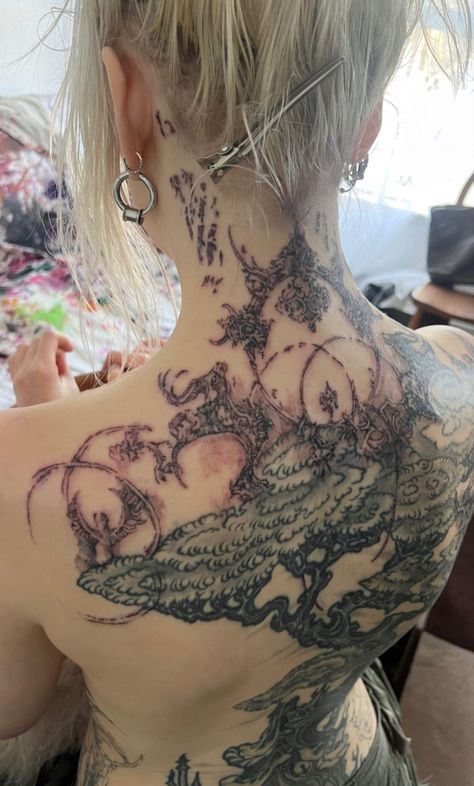 Baroque Tattoo, Full Back Tattoo, Artsy Tattoos, Sigil Tattoo, Sick Tattoo, Body Tattoo, Full Body Tattoo, Tattoo Women, Back Piece