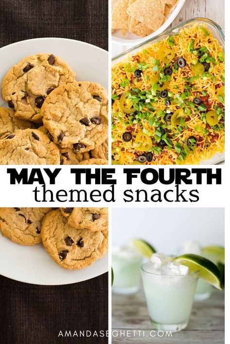 Star Wars Party Appetizers, Yoda Soda Recipe, Yoda Soda, Star Wars Themed Food, Star Wars Dessert, Inexpensive Snacks, Star Wars Snacks, Star Wars Party Food, Wookie Cookies