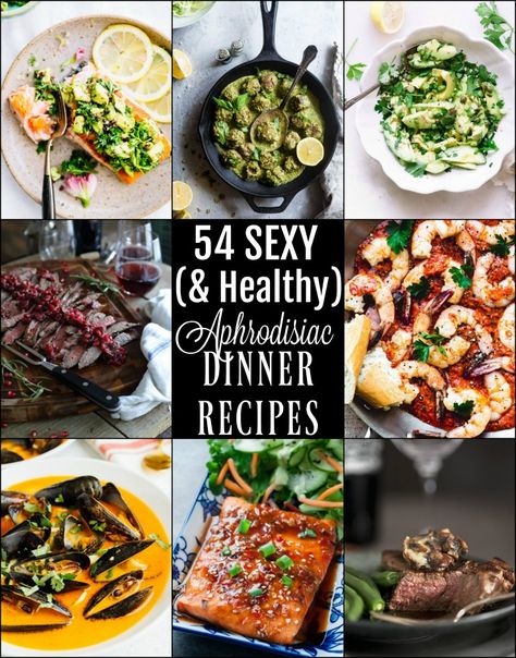 54 Sexy (and clean) Aphrodisiac Dinner Recipes for getting your groove on | TheRoastedRoot.com #paleo #keto #glutenfree Best Dinner To Make For Boyfriend, Gourmet Dinner At Home, Date Night Recipes Easy, Dinner Recipes Date Night At Home, Healthy Dinner Recipes For Couples, Date Night In Meals, Easy Dinner Recipes Date Night, Easy Healthy Date Night Dinners, Fancy Looking Dinner