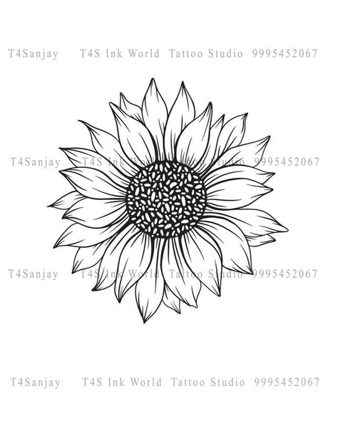 Sun Flower Tattoo Stencils, Sunflower Tattoo Stencil, White Sunflower Tattoo, Black And White Sunflower Tattoo, Practice Tattoos, Flower Tattoo Stencils, White Sunflower, White Sunflowers, Sun Flowers