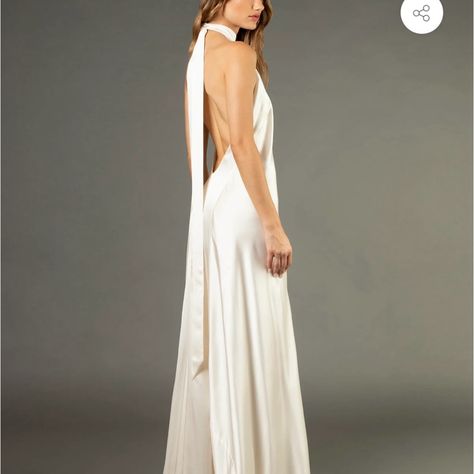 Gorgeous Halter Neck, Very Low Back Wedding Gown. Made Of Light And Drapey Silk. Never Worn! Mary Core, Jazzy Wedding, Halter Wedding Dresses, Halterneck Wedding Dress, Halter Top Wedding Dress, Halter Neck Wedding Dress, High Neck Low Back Wedding Dress, Sprinkle Sprinkle, Silk Wedding Gown