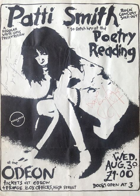 Patti Smith Poetry Reading. 30 August 1978 Patti Smith Poster, Punk Concert Poster, Patti Smith Poetry, Punk Rock Posters, Punk Zine, My Back Pages, Punk Poster, Concert Flyer, Arte Punk