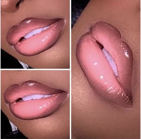 Pink Ombre Lips, Pink Lip On Black Women, Pink Lip Brown Liner, Brown Lip Liner Pink Lipstick, Pink Ombré Lips, Brown And Pink Lipstick Combo, Mauve Lipgloss, Brown Lip Liner With Pink Lipstick, Brown Lip Liner With Pink Gloss