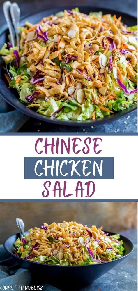 Chinese Chicken Salad Cpk, Chinese Chopped Chicken Salad, Chopped Asian Salad Recipes, This Chicken Salad, Asian Wonton Salad, Chinois Chicken Salad, Chinese Chicken Pasta Salad, Costco Chinese Chicken Salad, Chinese Chicken Salad Wrap