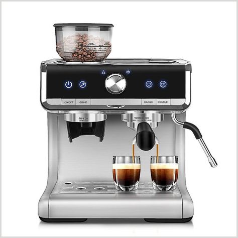 Espresso Machine With Grinder & Steam Wand, Bonsenkitchen Professional 15 Bar All in One Espresso Coffee Maker Machine for Ho Barista Coffee Machine, Coffee Grain, Coffee Maker Machine, Automatic Espresso Machine, Milk Pitcher, Best Coffee Maker, Automatic Coffee Machine, Pressure Pump, Espresso Maker