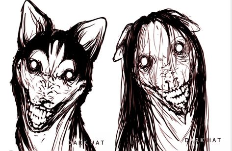 Dog Monster Art, Horror Eyes Drawing, Scary Dog Drawing, Horror Sketches Creepy, Scary Monster Drawing, Horror Drawing, Nightmares Art, Creepy Drawings, Arte Peculiar