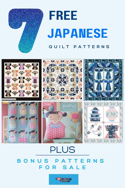 Top 7 Free Japanese Quilt Patterns (+7 Bonus Patterns For Sale) Asian Quilts Patterns, Chinese Quilt Patterns, Shoo Fly Quilt Pattern, Japanese Quilt Patterns Free, Large Print Quilt Patterns, Origami Quilt Patterns, Japanese Quilt Patterns, Origami Quilt, Asian Quilts