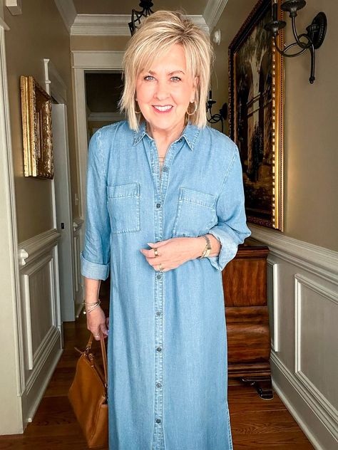 The Best Denim Dresses To Wear Now Denim Dress With Leggings, Denim Shirt Dress Outfit Winter, Denim Dress Winter Outfit, How To Style A Denim Dress, Denim Dress Outfit Winter, Denim Shirt Dress Outfit, Denim Dress Outfit Ideas, Denim Dress Winter, Jeans Dress Outfit