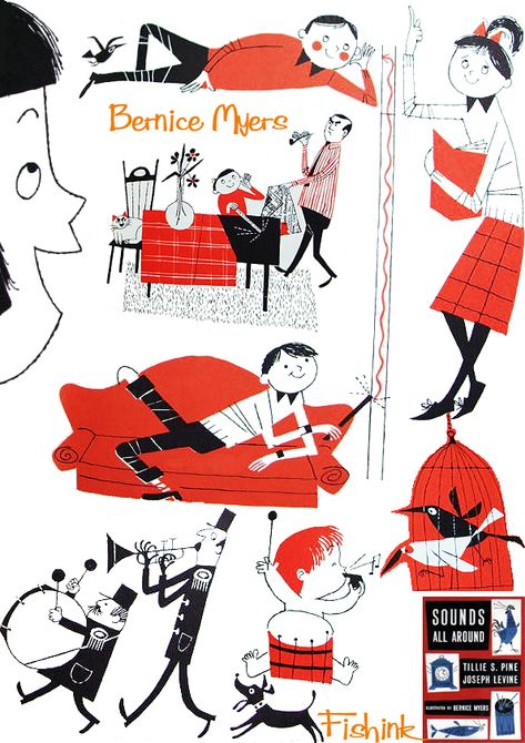 Bernice Myers, Mcm Illustration, Uk Illustration, Mid Century Illustration, My Year, Mid Century Art, Retro Illustration, Last Post, Kids' Book