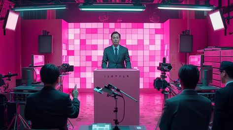 Midjourney AI Image: In a pink Japanese puzzle game show indoors, the backdrop is stark. A bird's-eye view, aerial view → more in ai-img-gen.com Japanese Game Show, Japanese Puzzle, A Man In A Suit, Man In A Suit, Japanese Games, Birds Eye View, Game Show, Birds Eye, Puzzle Game